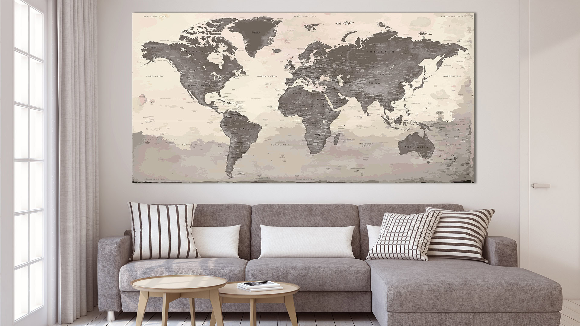 Wand Weltkarte Intelligentes Malen Original Map