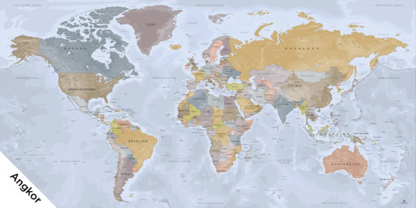 Doppelseitige Plexiglas-Weltkarte - angkor