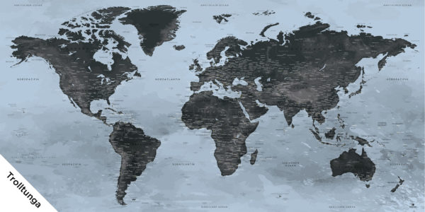Doppelseitige Plexiglas-Weltkarte