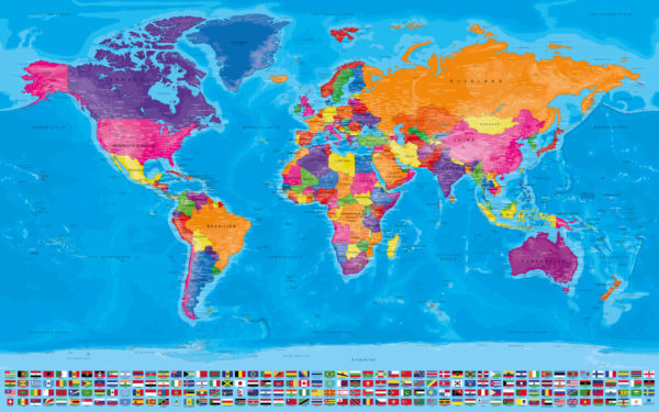 Weltkarte-Flaggen