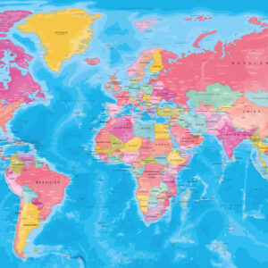 Weltkarte Farbe – Santorin